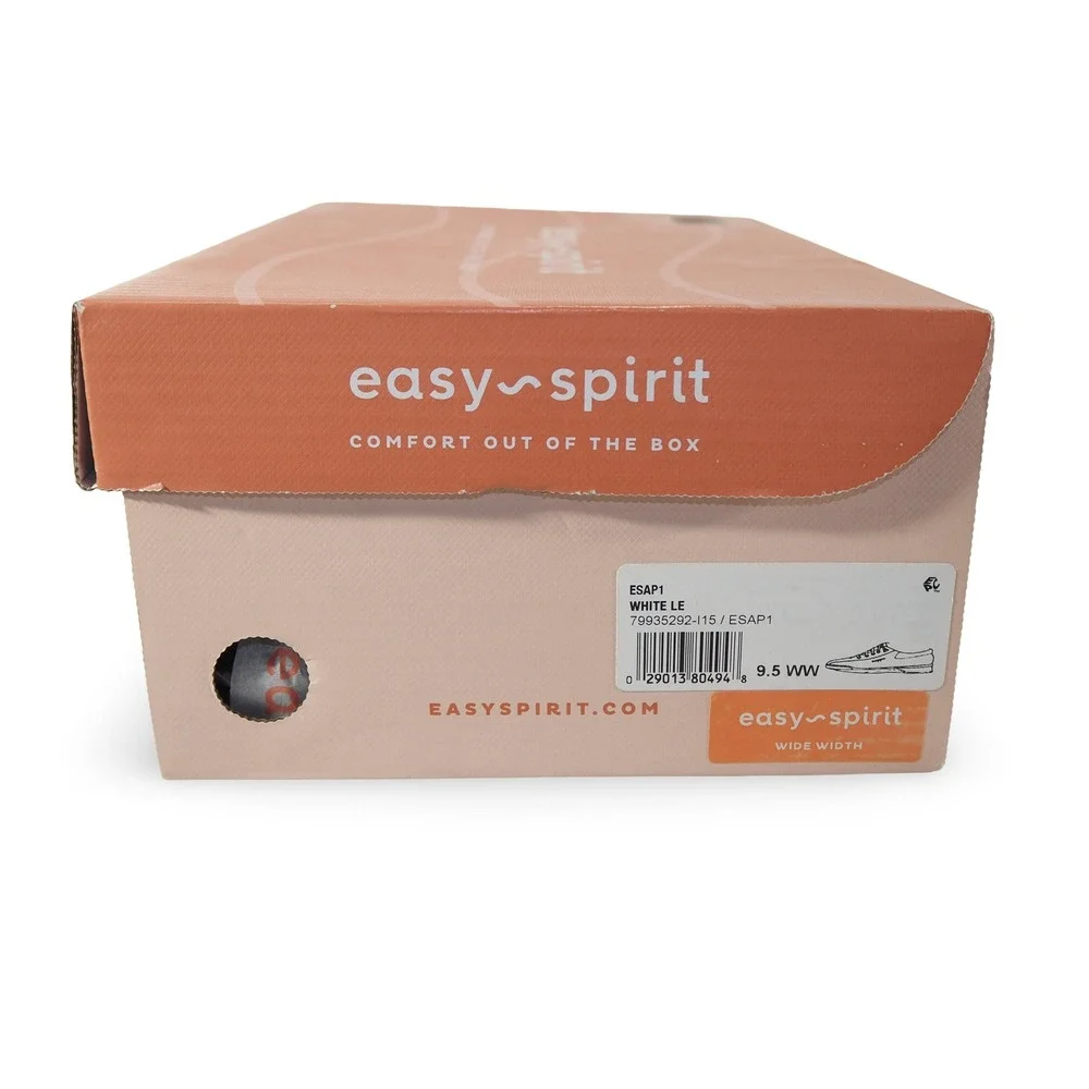 Easy Spirit AP1 Leather Casual Sneakers Womens‎ 9.5WW White Walking Shoes ESAP1